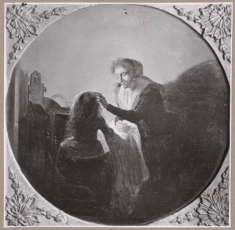 Madre e figlio in un interno - Adolphe Schloss collection